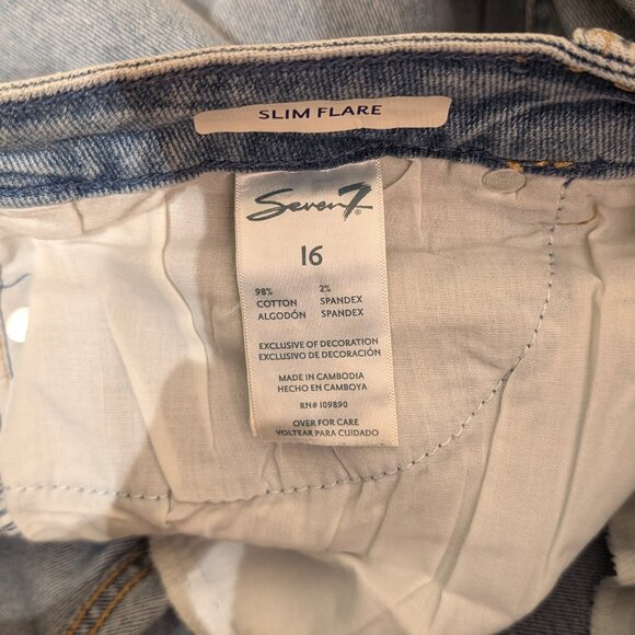 Seven7 Women's Jeans Slim Flare Size 16 - Picture 14 of 16